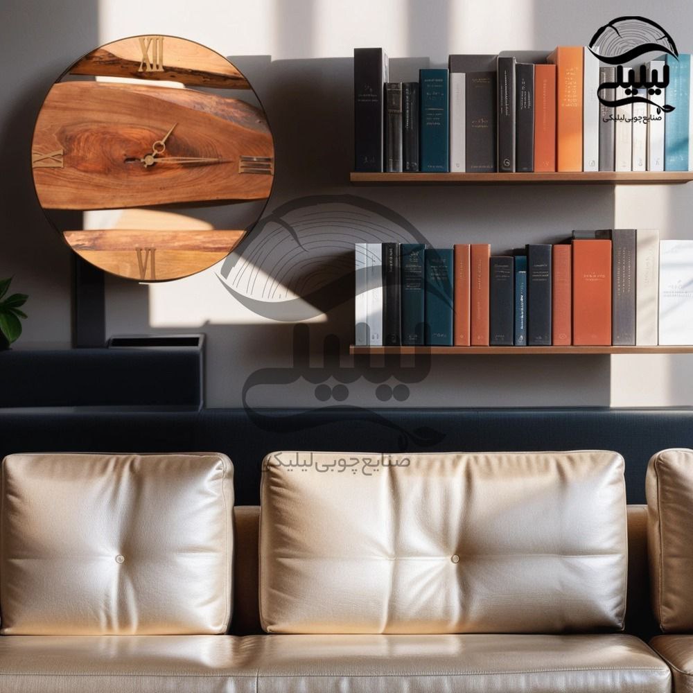 ساعت چوبی  طرح ۲